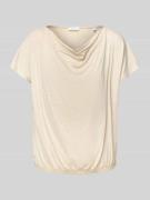 OPUS T-Shirt mit Wasserfall-Ausschnitt Modell 'Sasser' in Beige, Größe...