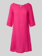 ZABAIONE Knielanges Kleid aus reinem Leinen in Pink, Größe XL