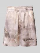CARLO COLUCCI Oversized Shorts mit elastischem Bund in Beige, Größe M