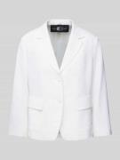 Luisa Cerano Leinenblazer mit aufgesetzten Pattentaschen in Weiss, Grö...