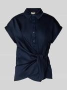 Milano Italy Relaxed Fit Bluse mit Knotendetail in Marine, Größe 42