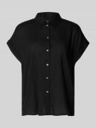 Tom Tailor Loose Fit Blusentop Leinen-Viskose-Mix in Black, Größe 34