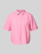 Marc O'Polo Denim Hemdbluse aus Leinen-Baumwoll-Mix in Pink, Größe L
