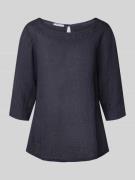 ZABAIONE Loose Fit Blusenshirt aus reinem Leinen in Marine, Größe M