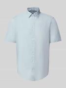 Jake*s Slim Fit Leinenhemd mit Knopfleiste in Mint, Größe L