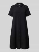 Jake*s Casual Knielanges Hemdblusenkleid mit Strukturmuster in Black, ...