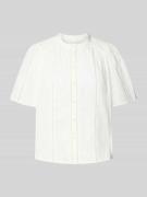 YAS Regular Fit Bluse mit Stehkragen Modell 'GUNIA' in Weiss, Größe 34