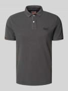 Superdry Regular Fit Poloshirt mit Label-Stitching in Black, Größe L