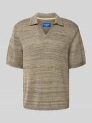 Jack & Jones Poloshirt in Strick-Optik Modell 'CANGGU' in Beige, Größe...