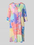 Milano Italy Knielanges Tunikakleid aus reiner Baumwolle in Rosa, Größ...