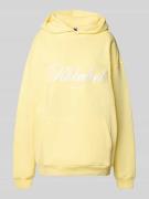 Karo Kauer Oversized Hoodie mit Label-Stitching in Hellgelb, Größe S