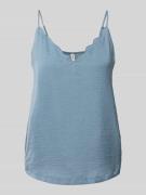 Only Regular Fit Blusentop mit V-Ausschnitt Modell 'DEBBIE' in Blau, G...