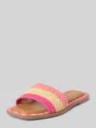 Tamaris Pantoletten mit Bast-Details in Pink, Größe 37