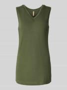 Soyaconcept Leinentop mit V-Ausschnitt Modell 'EMEL' in Dunkelgruen, G...