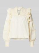 Neo Noir Regular Fit Bluse mit Häkelspitze Modell 'Mauri' in Pastellge...