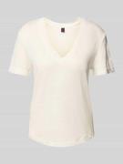 Stefanel Loose Fit T-Shirt aus reinem Leinen in Weiss, Größe L