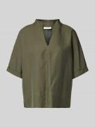 ETERNA Loose Fit Blusenshirt aus Baumwoll-Leinen-Mix in Oliv, Größe 34