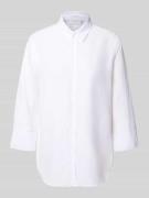 ETERNA Loose Fit Hemdbluse aus Baumwoll-Leinen-Mix in Weiss, Größe 40