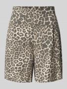 Jake*s Casual Shorts aus Viskose-Leinen-Mix mit elastischem Bund in Sa...