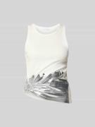 Rabanne Tanktop mit Raffungen in Weiss, Größe L
