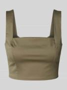 Jake*s Cocktail Crop Top mit Karree-Ausschnitt in Oliv, Größe 34
