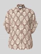 Jake*s Collection Regular Fit Bluse mit 1/2-Arm in Bordeaux, Größe 38