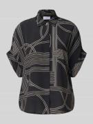 Jake*s Collection Regular Fit Bluse mit 1/2-Arm in Black, Größe 38