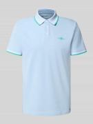 Tom Tailor Regular Fit Poloshirt aus Baumwoll-Mix in Hellblau, Größe L