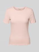 Tom Tailor Denim Slim Fit T-Shirt aus Baumwoll-Mix in Rosa, Größe L