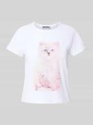 Review T-Shirt mit Motiv- und Label-Print in Weiss, Größe L