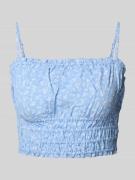 Review Crop Top mit elastischem Bund in Bleu, Größe L