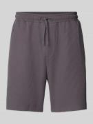 REVIEW Shorts mit elastischem Bund und Tunnelzug in Dunkelgrau, Größe ...