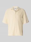 REVIEW Freizeithemd mit Knopfleiste in Ecru, Größe XS