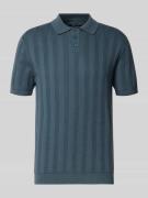 MCNEAL Regular Fit Poloshirt mit Strukturmuster in Petrol, Größe L
