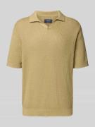 MCNEAL Regular Fit Strickpolo mit Strukturmuster in Schilf, Größe M