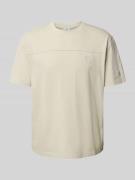 CHAMPION T-Shirt mit Logo-Badge in Beige, Größe L
