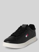 Tommy Jeans Low Top Sneaker aus Rindsleder in Black, Größe 41