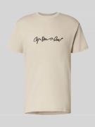G-Star Raw T-Shirt mit Label-Print und Rundhalsausschnitt in Beige, Gr...