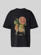 Pegador Oversized T-Shirt mit Label-Print in Black, Größe L