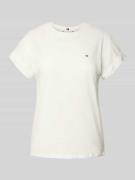 Tommy Hilfiger Regular Fit T-Shirt aus reiner Baumwolle in Ecru, Größe...