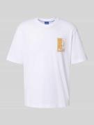 Hugo Blue T-Shirt mit Motiv-Print Modell 'Nedix' in Weiss, Größe L