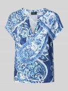 monari T-Shirt mit Tunikakragen in Blau, Größe 40