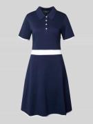 monari Knielanges Polokleid mit kurzer Knopfleiste in Marine, Größe 44