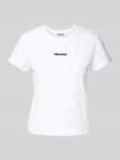 Review T-Shirt mit Label-Stitching und Rundhalsausschnitt in Weiss, Gr...