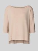 BOSS Relaxed Fit Sweatshirt mit Seitenschlitzen in Beige, Größe M