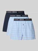 BOSS Regular Fit Boxershorts aus reiner Baumwolle im 3er-Pack in Blau,...