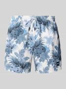 BOSS Regular Fit Badeshorts mit Mesheinsatz in Hellblau, Größe XXL