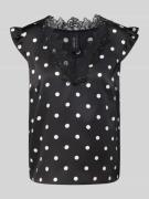 Marc Cain Blusentop mit V-Ausschnitt und Spitze in Black, Größe 38