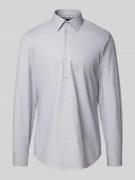 BOSS Slim Fit Businesshemd aus Baumwoll-Elasthan-Mix in Silber, Größe ...