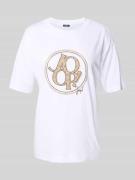 JOOP! T-Shirt mit Strasssteinbesatz Modell 'Tashi' in Weiss, Größe 34